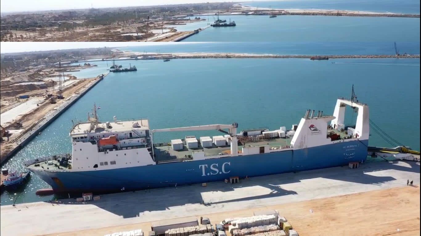 اقتصادية قناة السويس .. استقبال أول سفينة “رورو” بميناء العريش بالرصيف التجاري الجديد